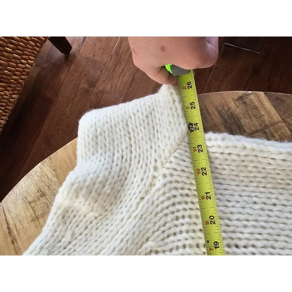 Reiss Hettie Chunky Knit Roll Neck Color Block Wool Blend Sweater L EUC - Picture 9 of 10